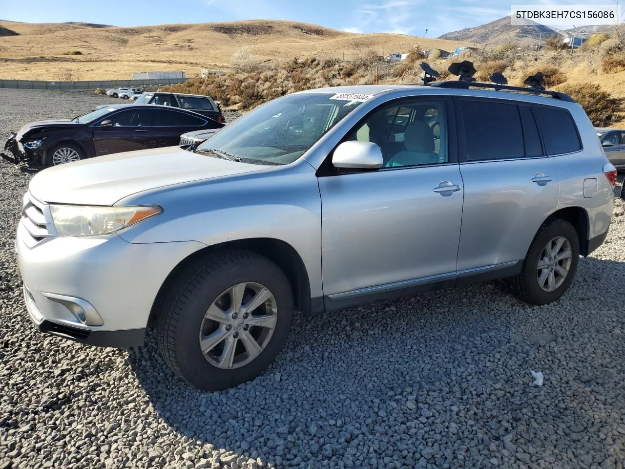 2012 Toyota Highlander Base VIN: 5TDBK3EH7CS156086 Lot: 80551944