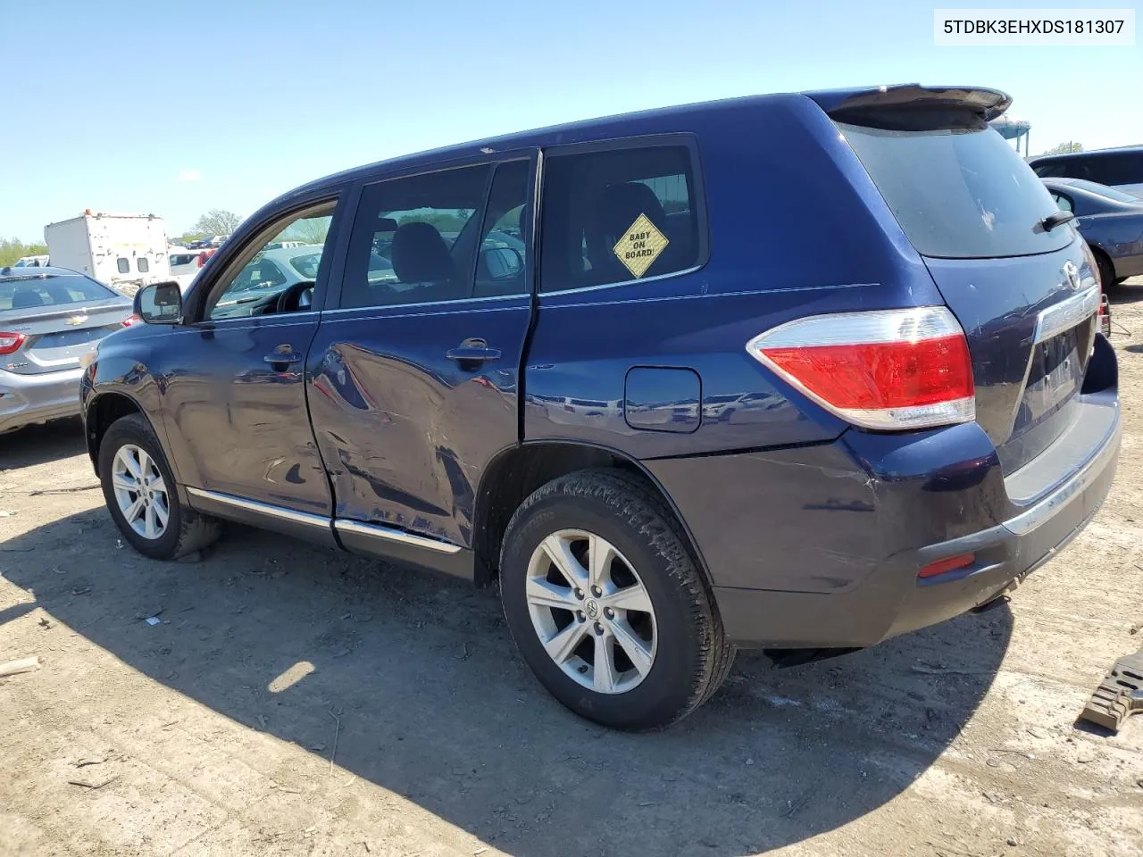 2013 Toyota Highlander Base VIN: 5TDBK3EHXDS181307 Lot: 52070624