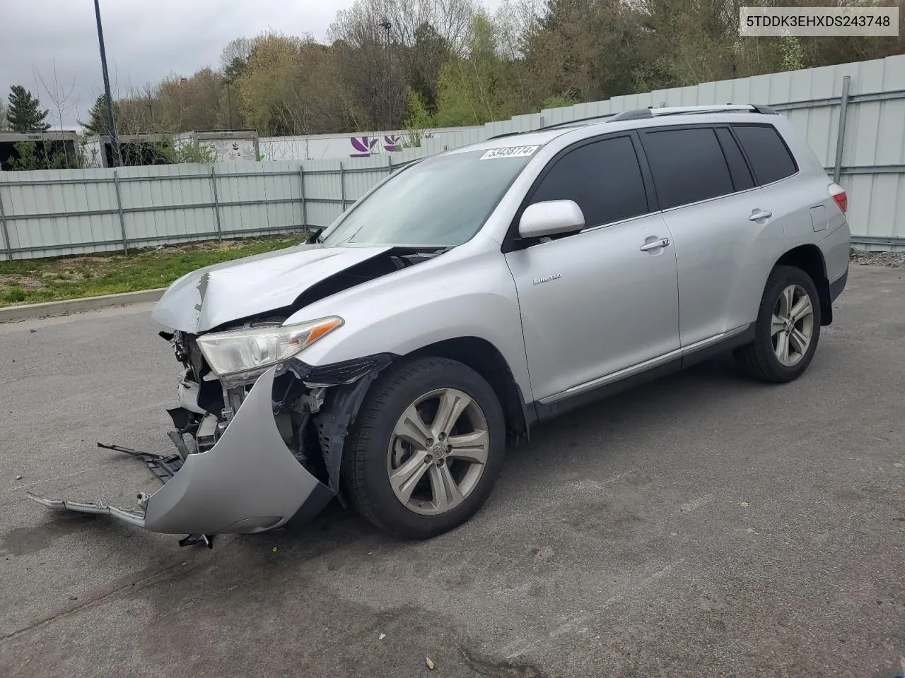 2013 Toyota Highlander Limited VIN: 5TDDK3EHXDS243748 Lot: 53438774