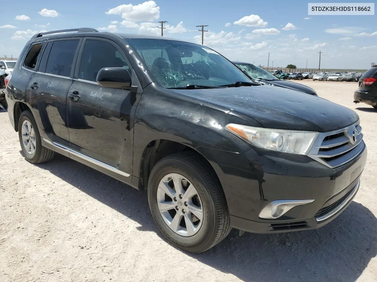 2013 Toyota Highlander Base VIN: 5TDZK3EH3DS118662 Lot: 61522194