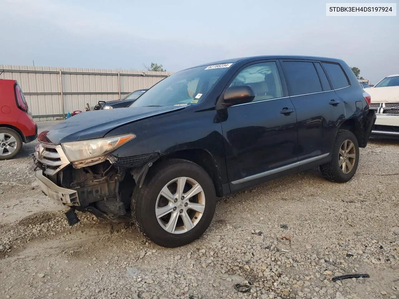 2013 Toyota Highlander Base VIN: 5TDBK3EH4DS197924 Lot: 62788234