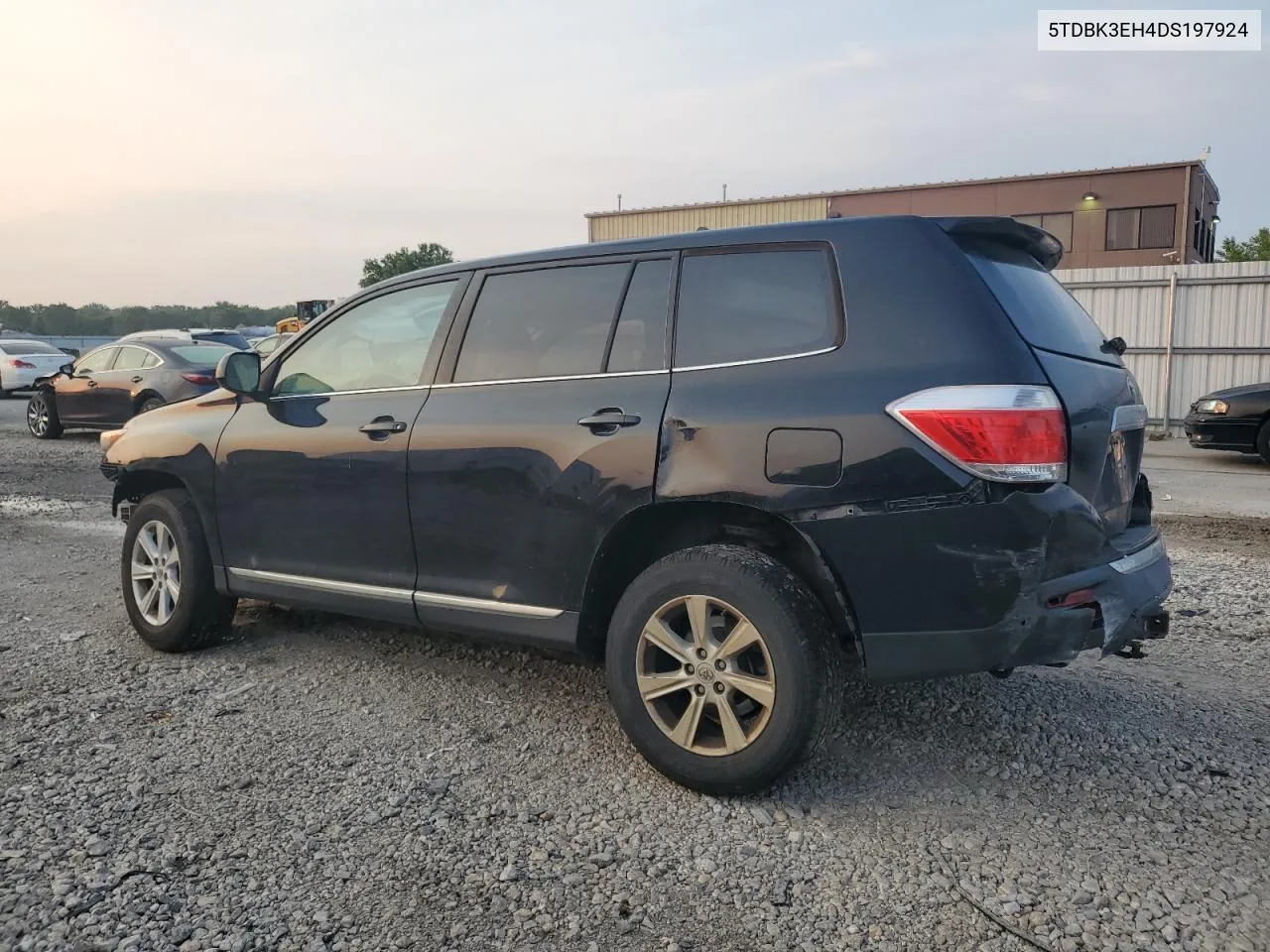 2013 Toyota Highlander Base VIN: 5TDBK3EH4DS197924 Lot: 62788234