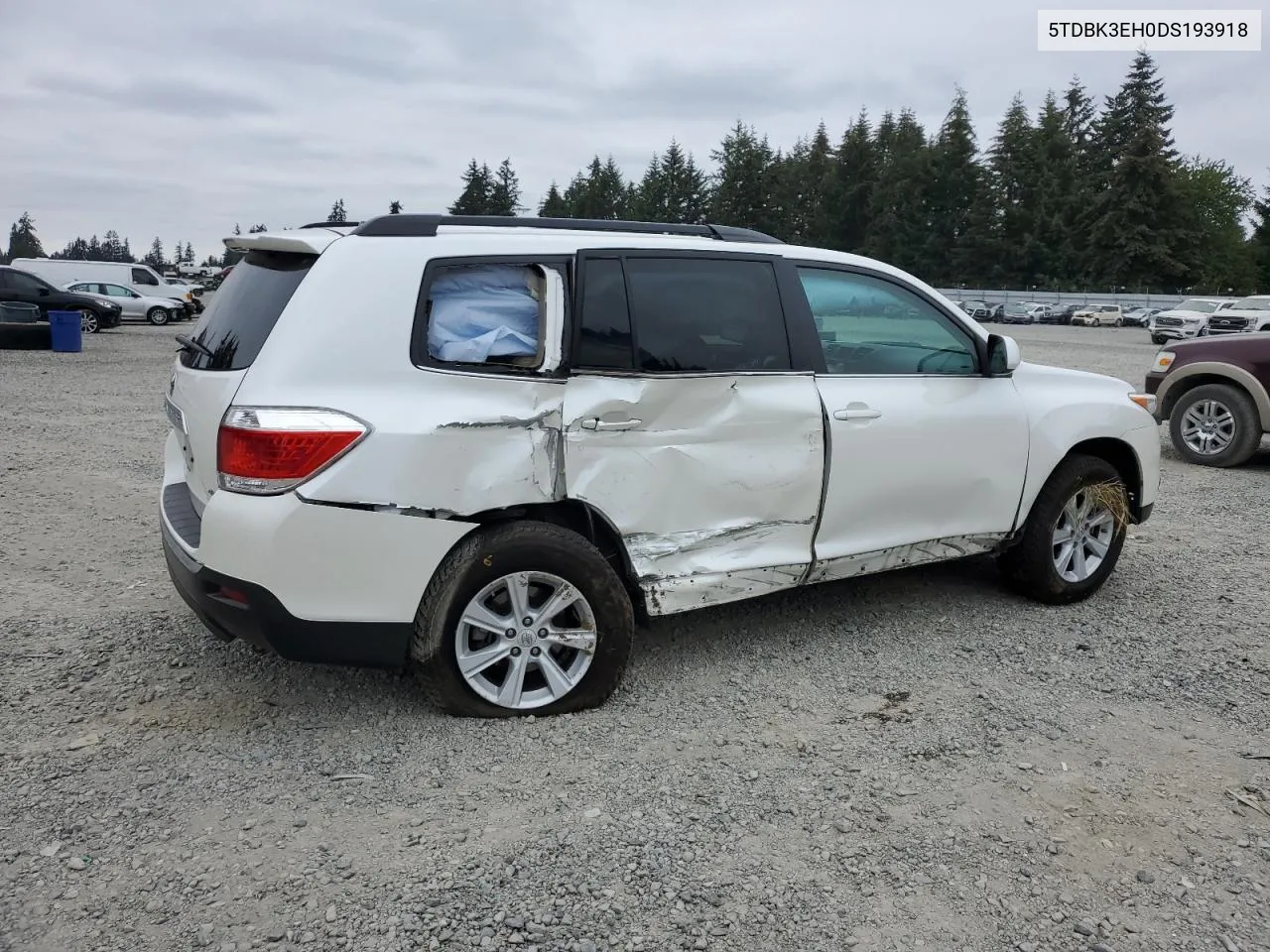 2013 Toyota Highlander Base VIN: 5TDBK3EH0DS193918 Lot: 70916974