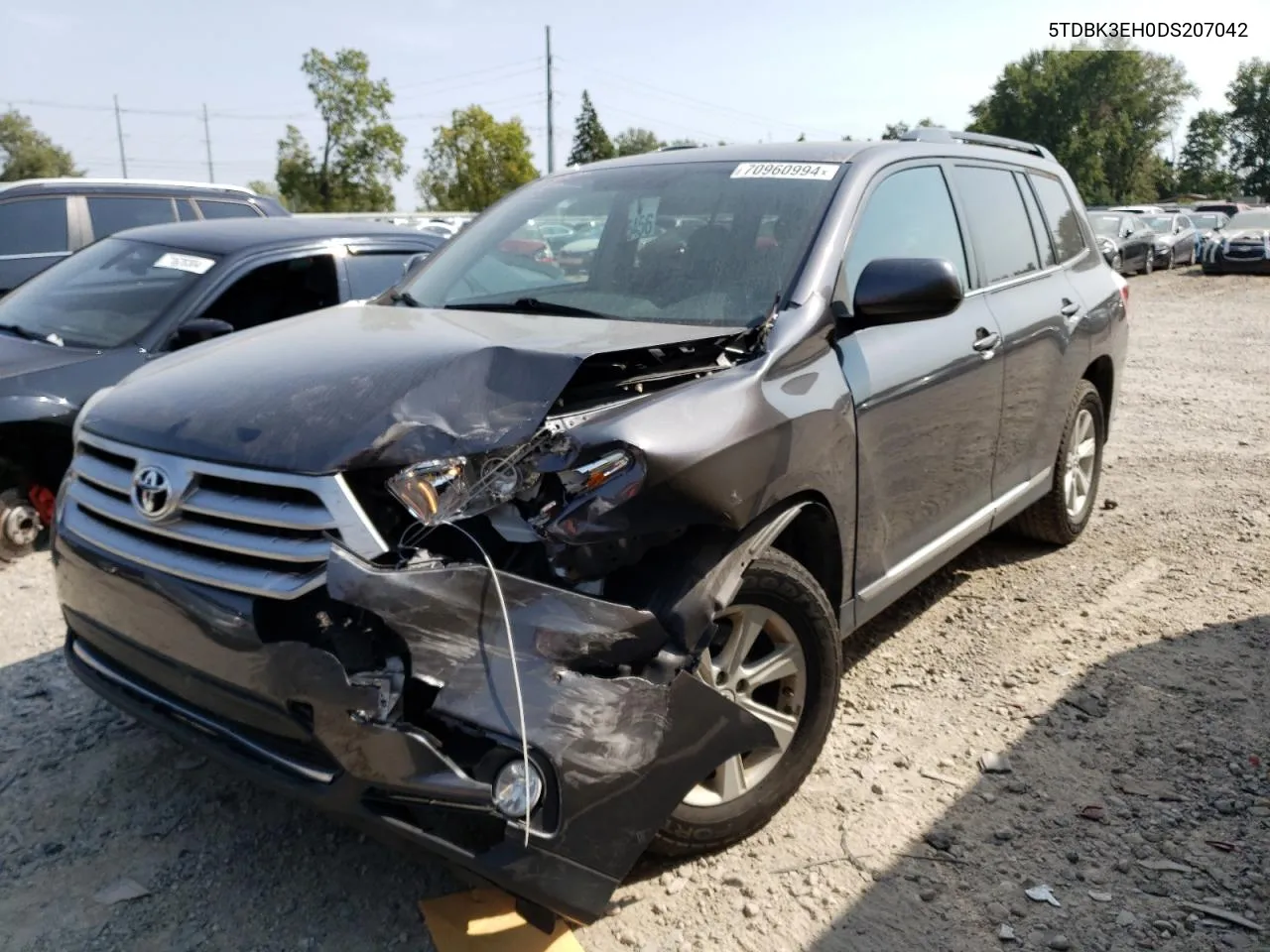 2013 Toyota Highlander Base VIN: 5TDBK3EH0DS207042 Lot: 70960994