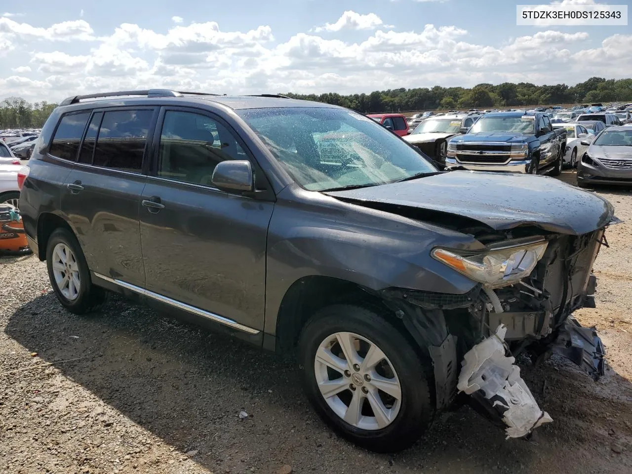 2013 Toyota Highlander Base VIN: 5TDZK3EH0DS125343 Lot: 71031624