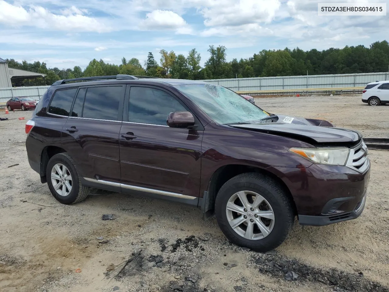 2013 Toyota Highlander Base VIN: 5TDZA3EH8DS034615 Lot: 71157914