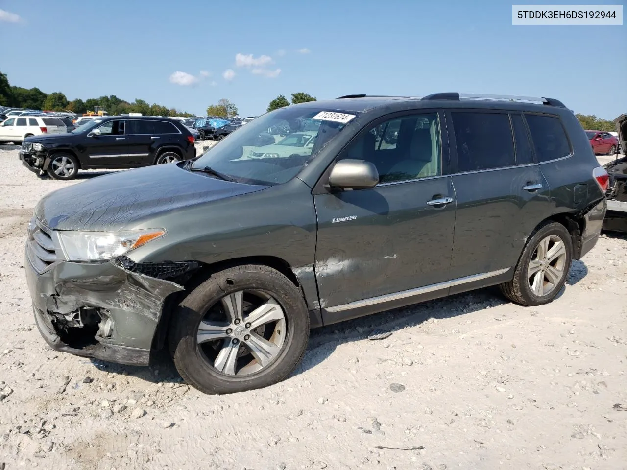 2013 Toyota Highlander Limited VIN: 5TDDK3EH6DS192944 Lot: 71232624