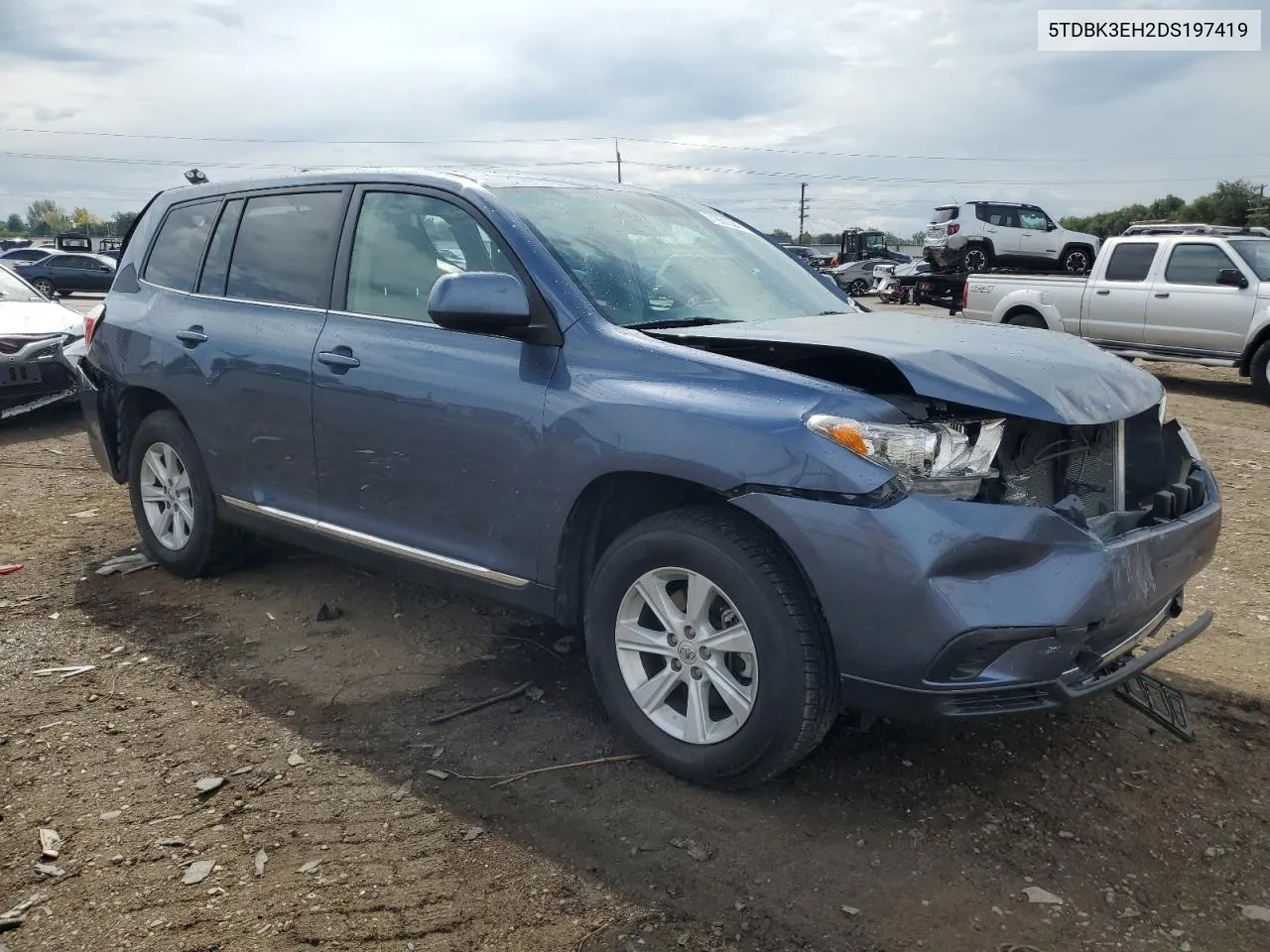 2013 Toyota Highlander Base VIN: 5TDBK3EH2DS197419 Lot: 71851594