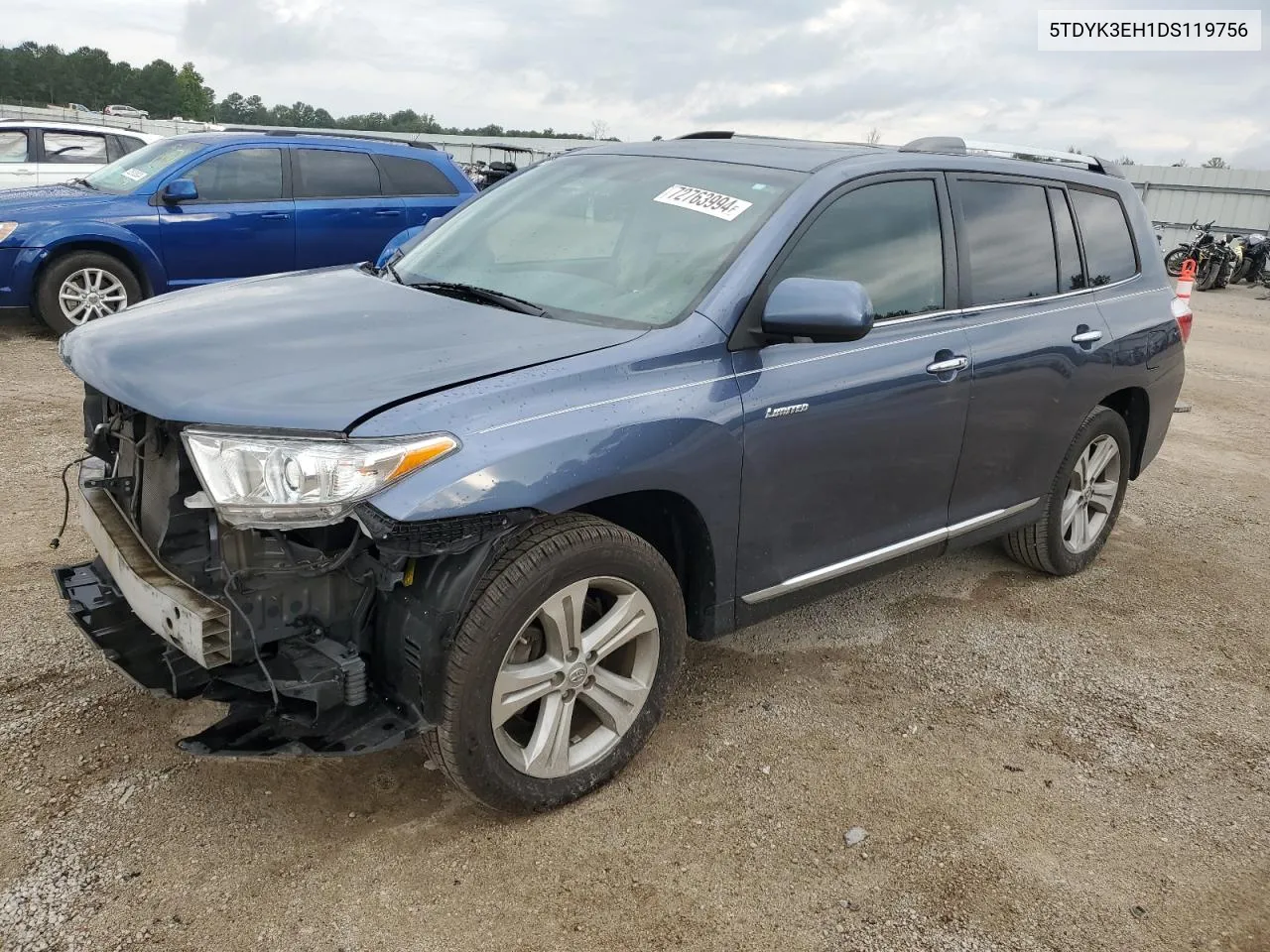 5TDYK3EH1DS119756 2013 Toyota Highlander Limited