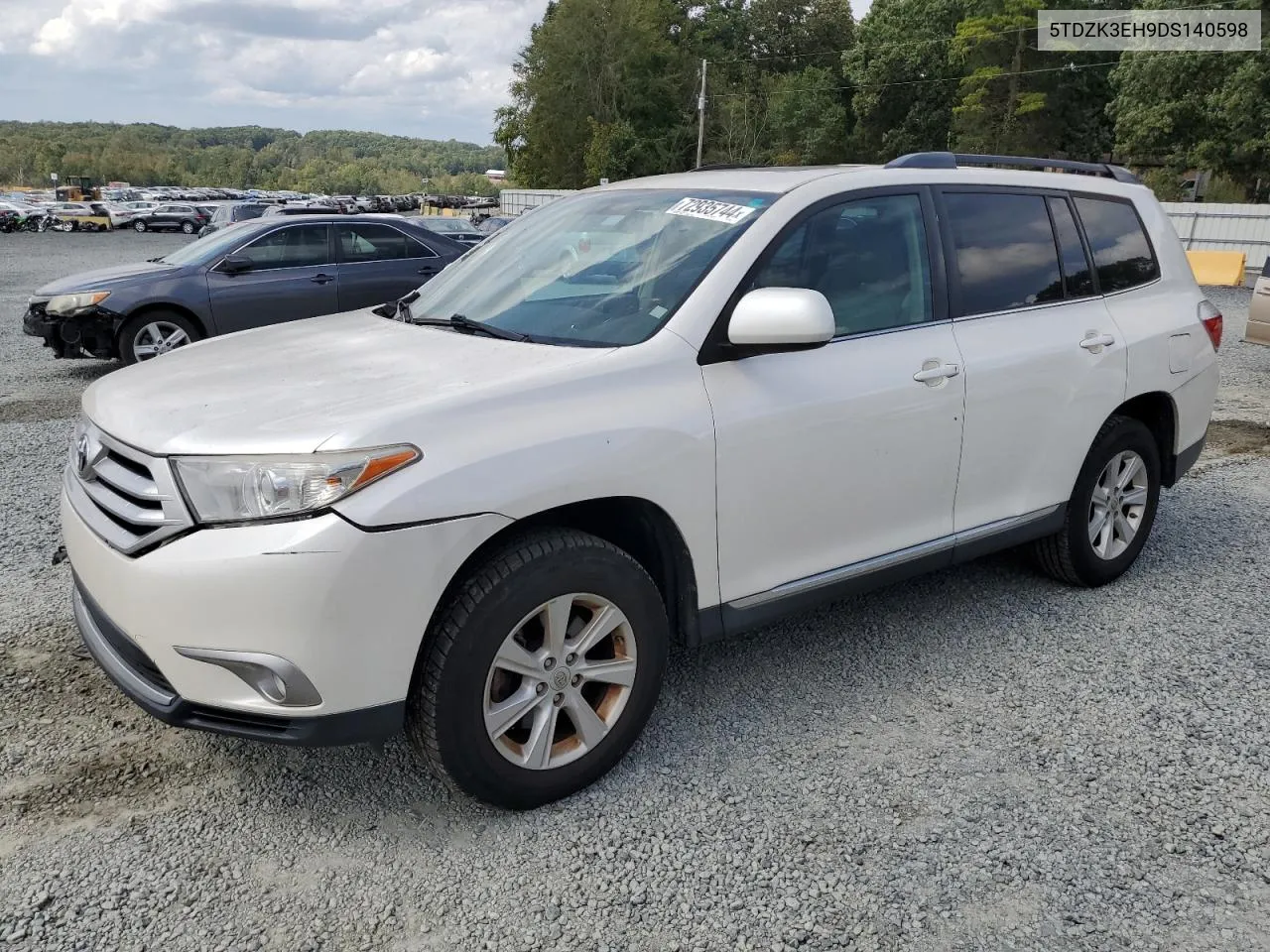 2013 Toyota Highlander Base VIN: 5TDZK3EH9DS140598 Lot: 72935744