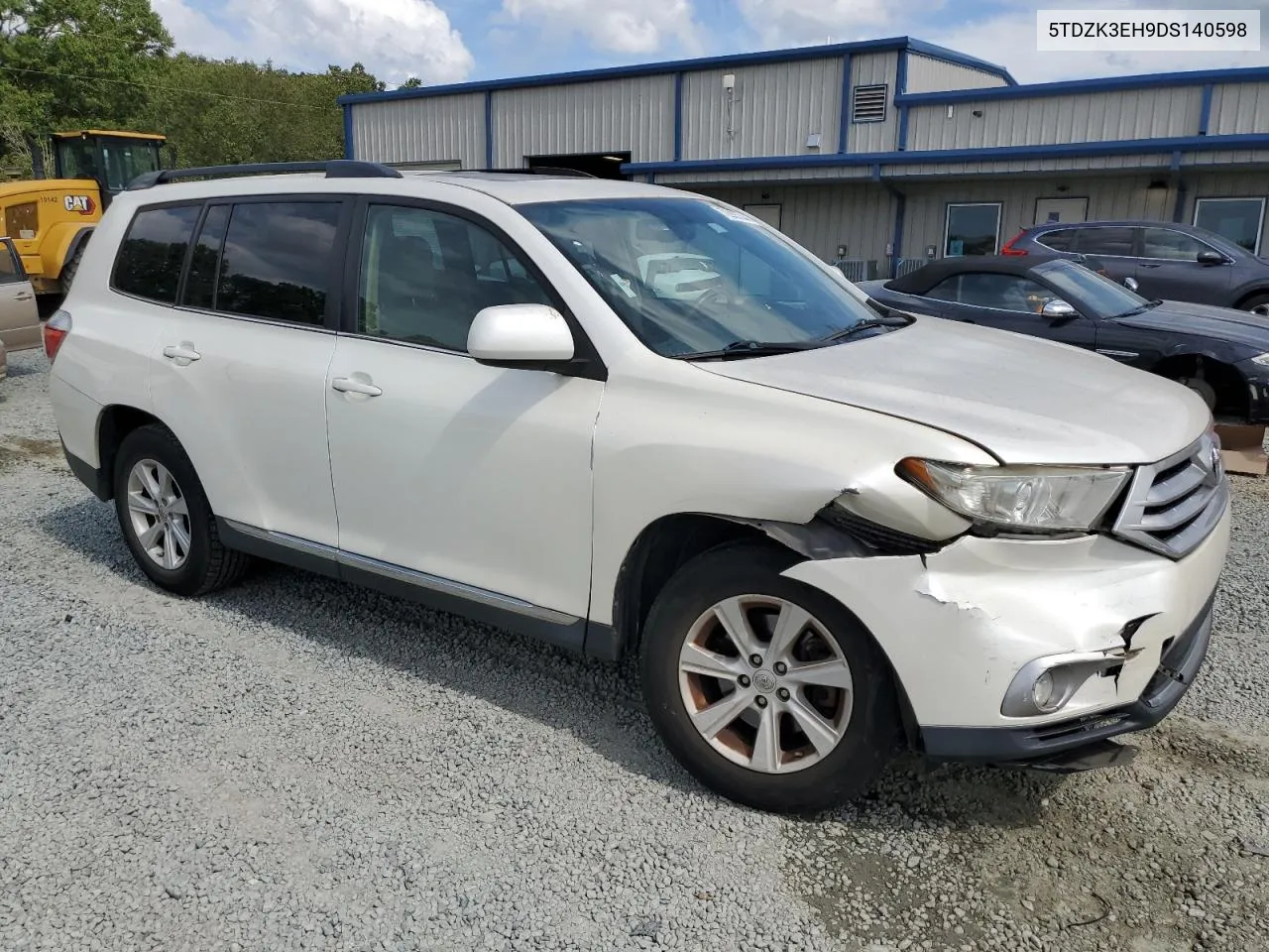 2013 Toyota Highlander Base VIN: 5TDZK3EH9DS140598 Lot: 72935744