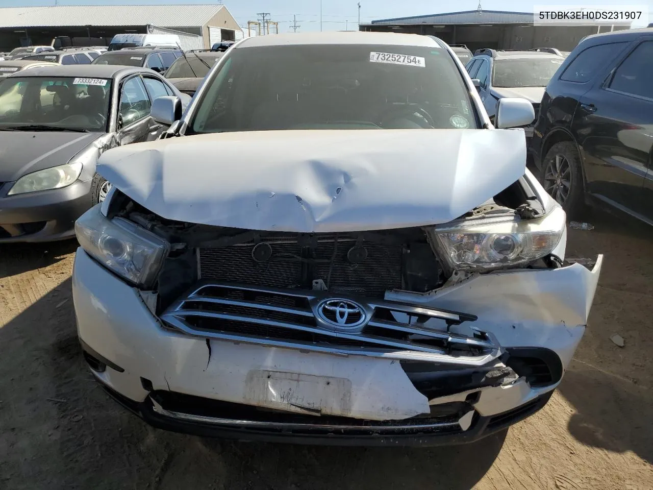 2013 Toyota Highlander Base VIN: 5TDBK3EH0DS231907 Lot: 73252754