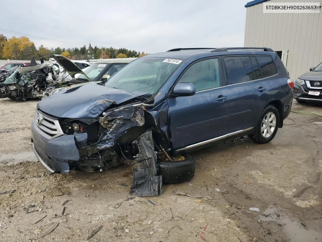 2013 Toyota Highlander Base VIN: 5TDBK3EH9DS263657 Lot: 75621514