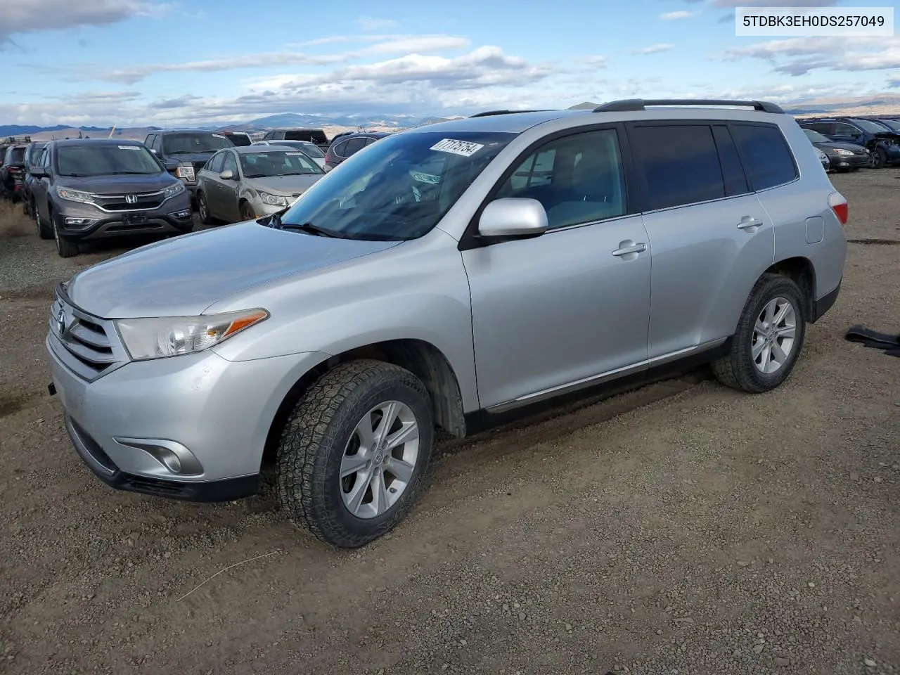 2013 Toyota Highlander Base VIN: 5TDBK3EH0DS257049 Lot: 77175754