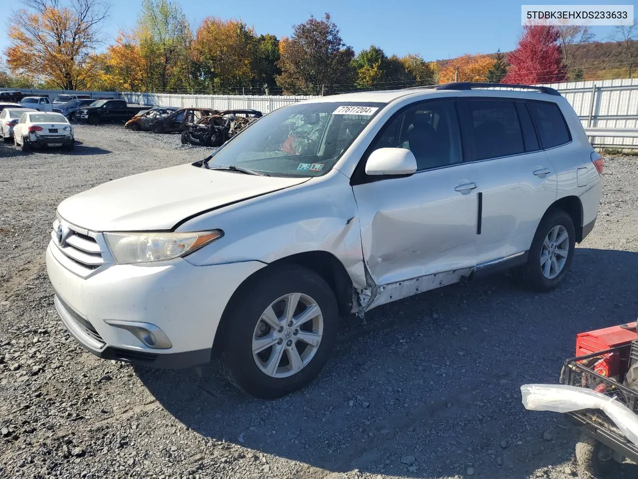 2013 Toyota Highlander Base VIN: 5TDBK3EHXDS233633 Lot: 77617204