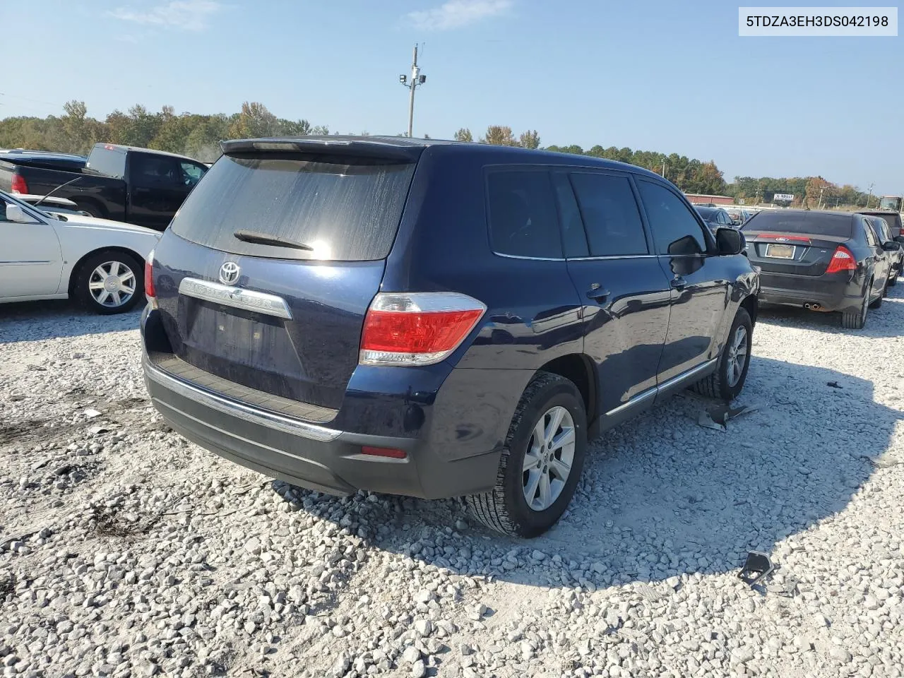 2013 Toyota Highlander Base VIN: 5TDZA3EH3DS042198 Lot: 78083784