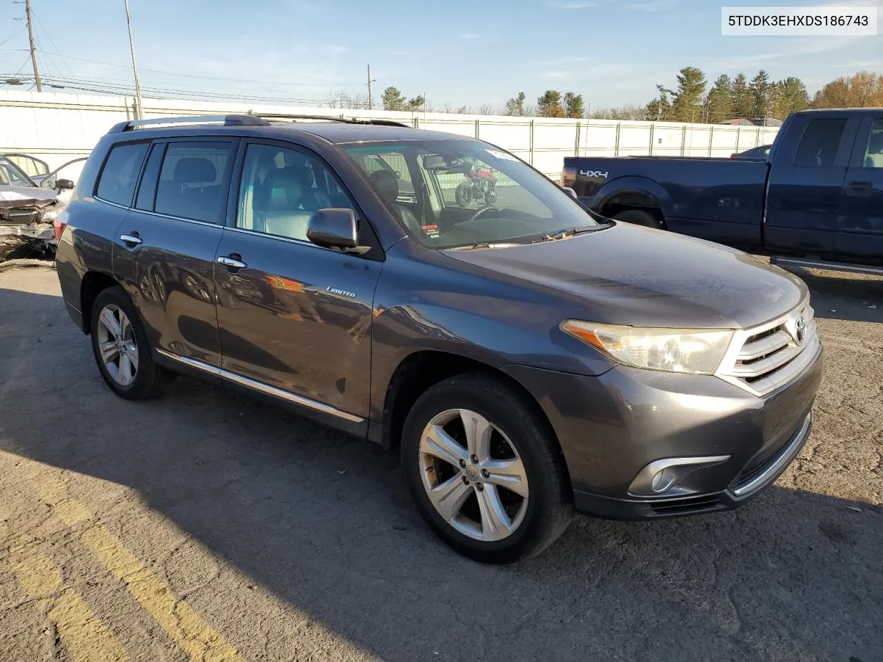 2013 Toyota Highlander Limited VIN: 5TDDK3EHXDS186743 Lot: 78128984