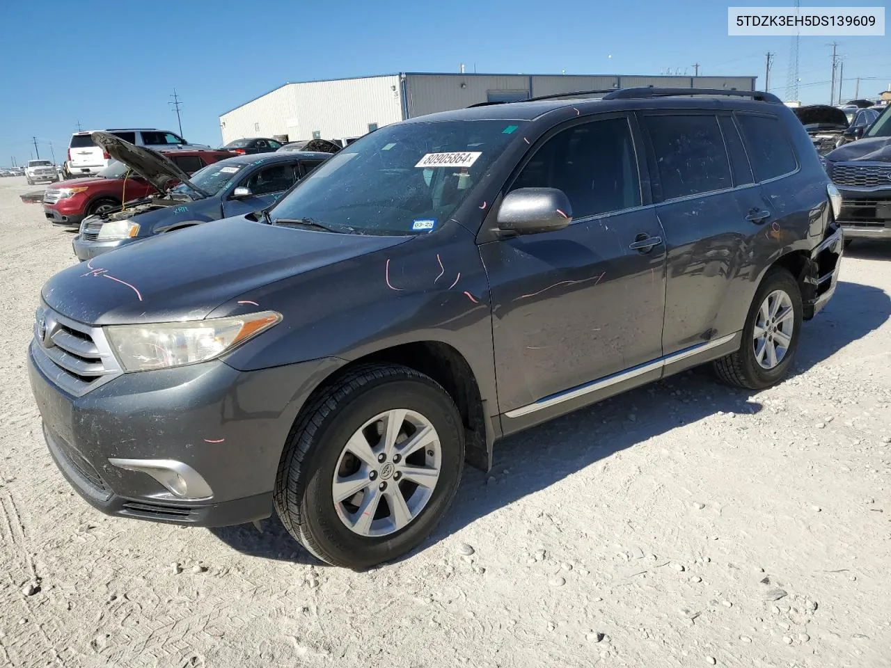 2013 Toyota Highlander Base VIN: 5TDZK3EH5DS139609 Lot: 80905864