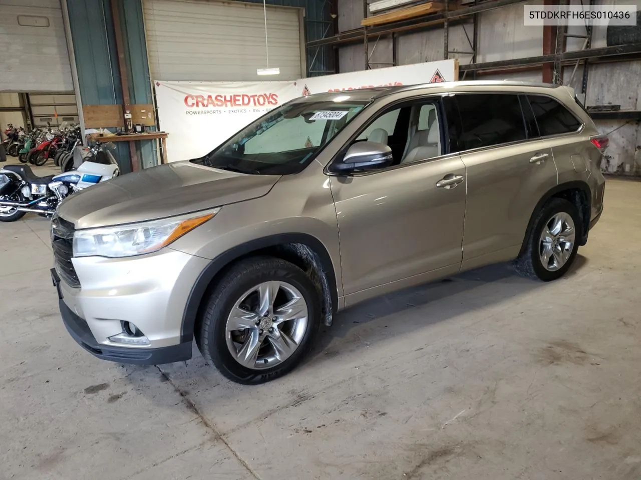 2014 Toyota Highlander Limited VIN: 5TDDKRFH6ES010436 Lot: 67345004