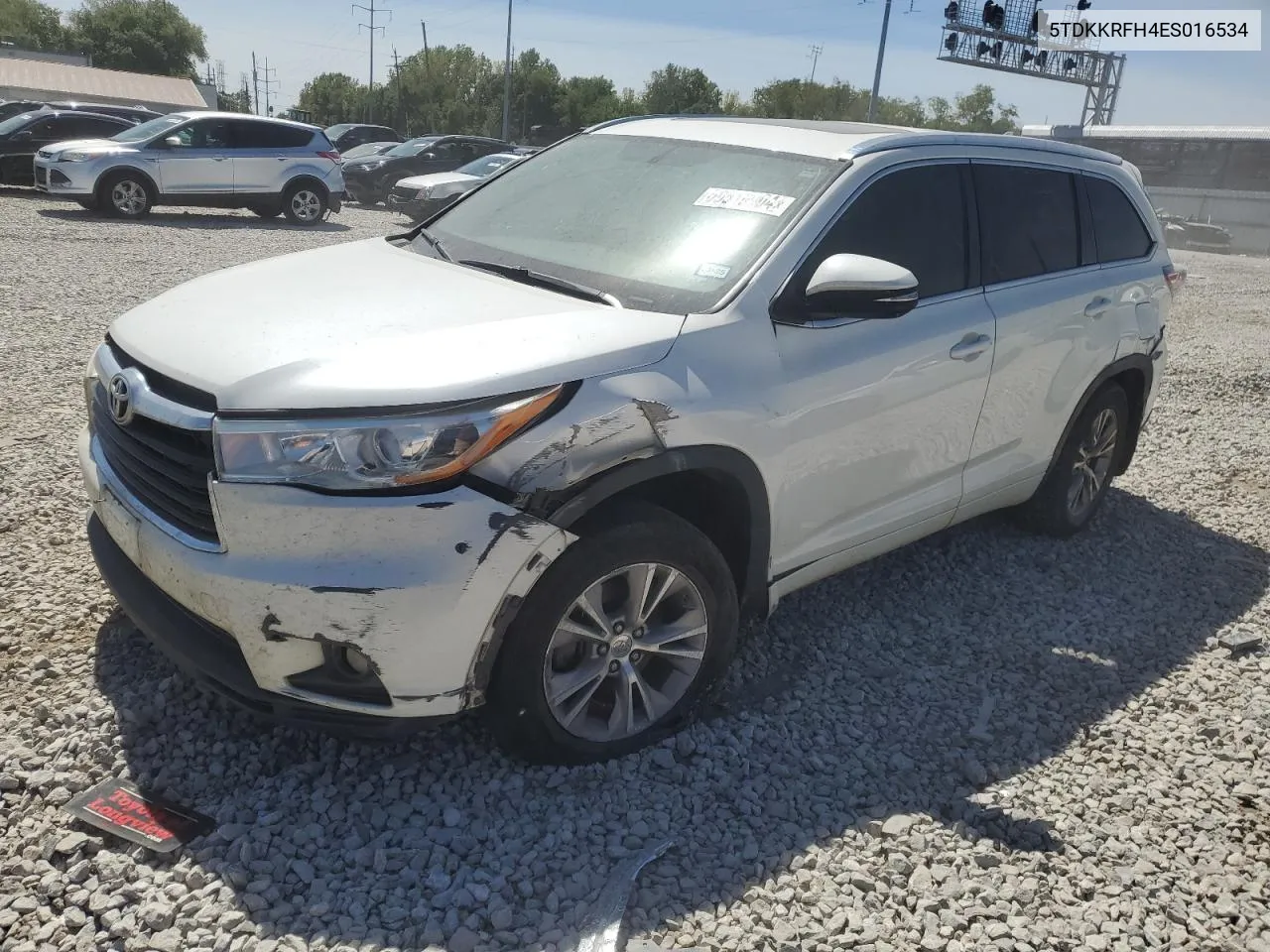 5TDKKRFH4ES016534 2014 Toyota Highlander Xle