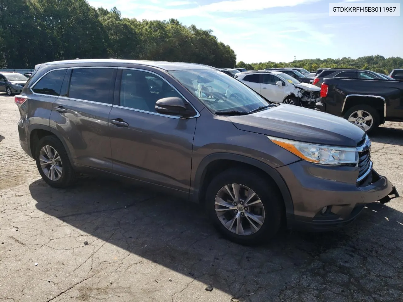 2014 Toyota Highlander Xle VIN: 5TDKKRFH5ES011987 Lot: 70207024