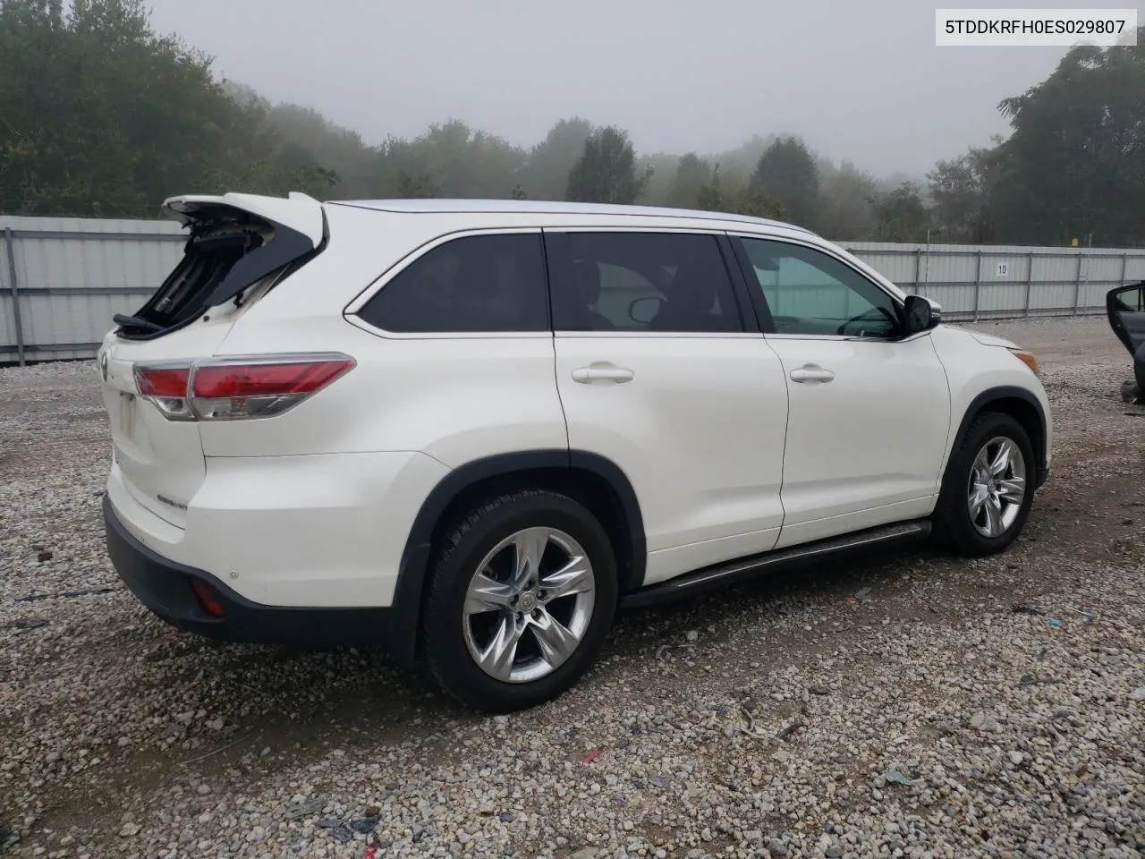 2014 Toyota Highlander Limited VIN: 5TDDKRFH0ES029807 Lot: 72604654