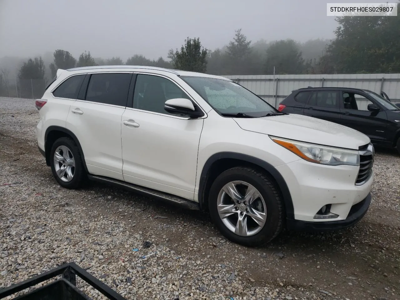 2014 Toyota Highlander Limited VIN: 5TDDKRFH0ES029807 Lot: 72604654