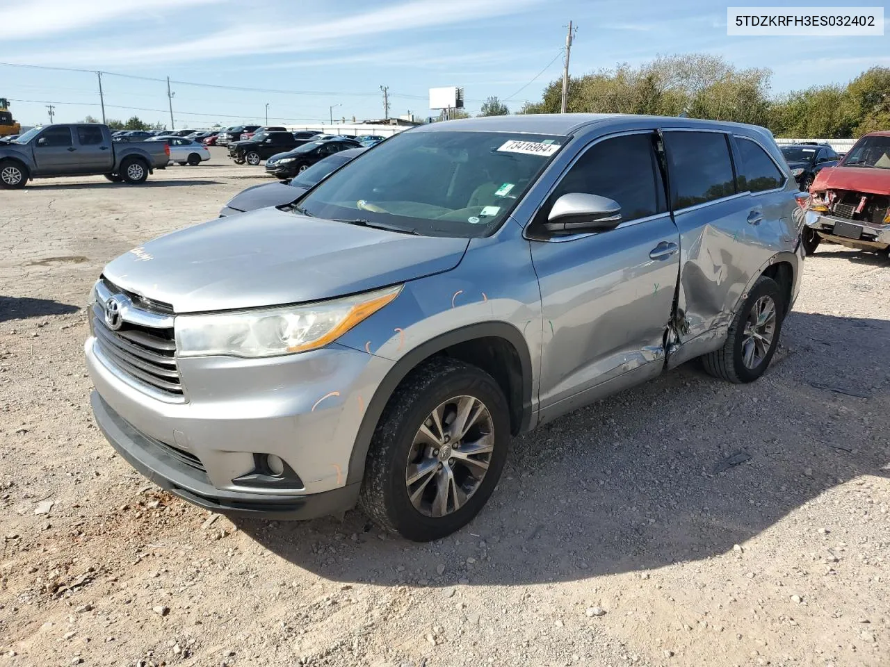 5TDZKRFH3ES032402 2014 Toyota Highlander Le