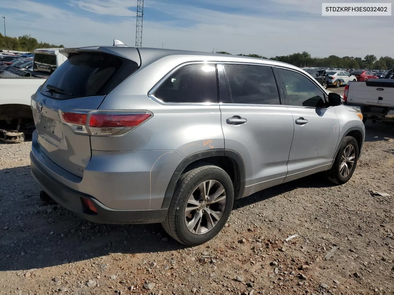 2014 Toyota Highlander Le VIN: 5TDZKRFH3ES032402 Lot: 73416964