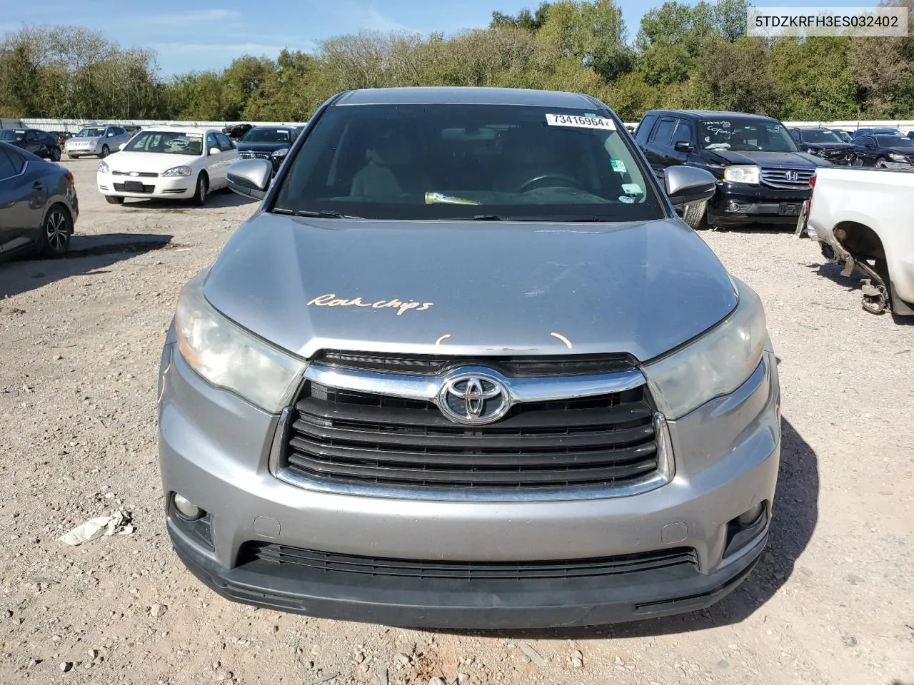 5TDZKRFH3ES032402 2014 Toyota Highlander Le