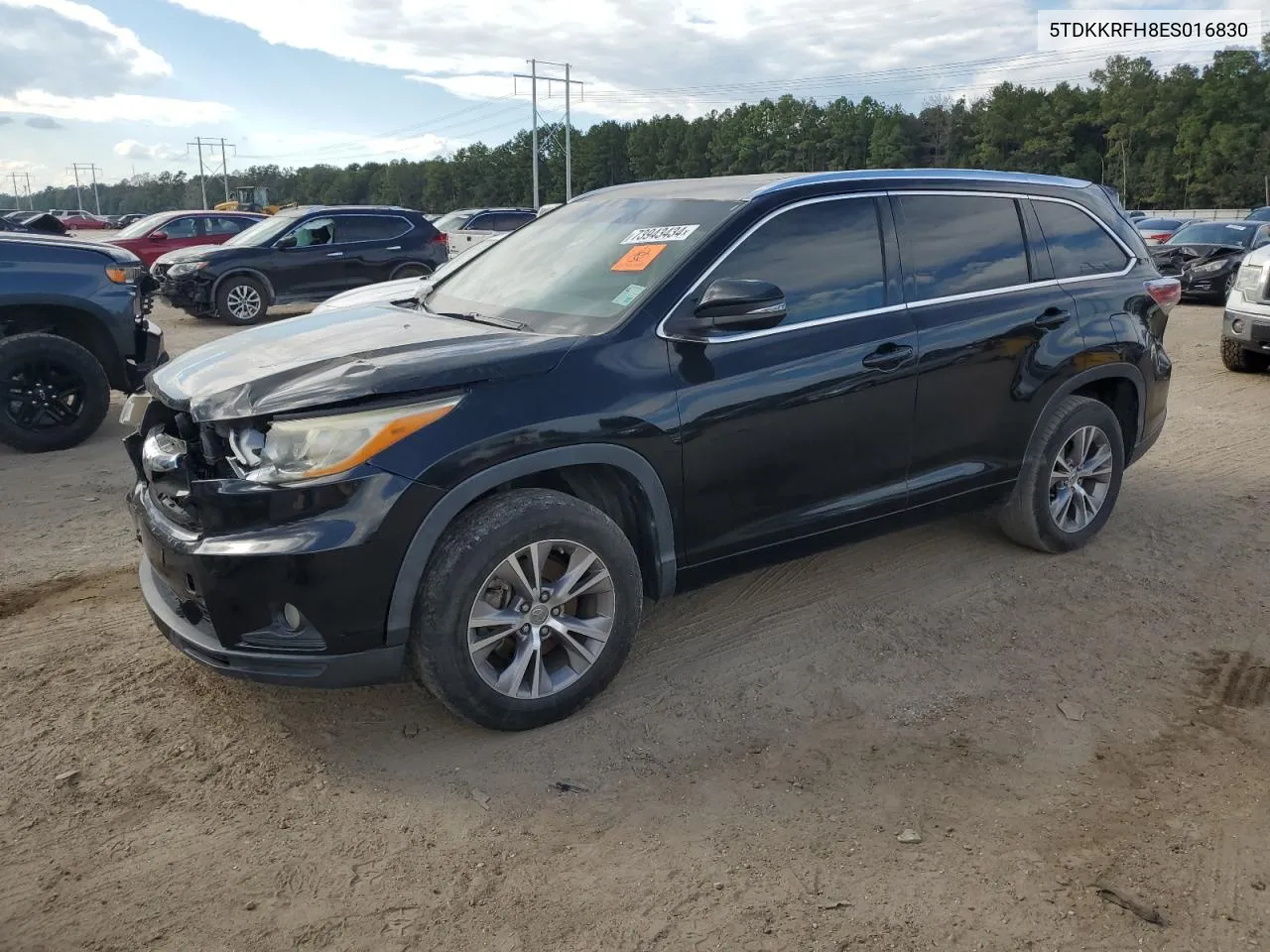 2014 Toyota Highlander Xle VIN: 5TDKKRFH8ES016830 Lot: 73943434