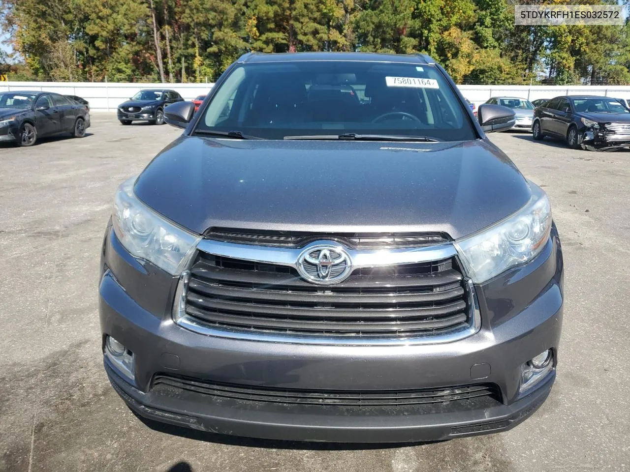 2014 Toyota Highlander Limited VIN: 5TDYKRFH1ES032572 Lot: 75801164