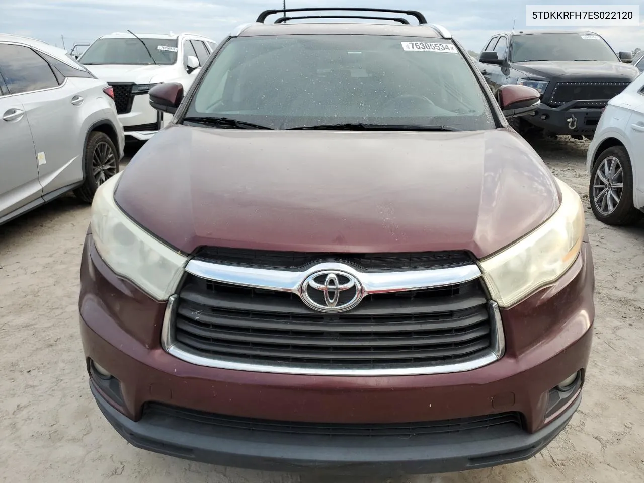 2014 Toyota Highlander Xle VIN: 5TDKKRFH7ES022120 Lot: 76305534