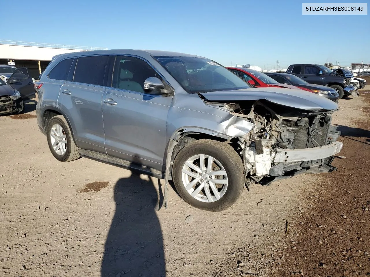 2014 Toyota Highlander Le VIN: 5TDZARFH3ES008149 Lot: 76691433