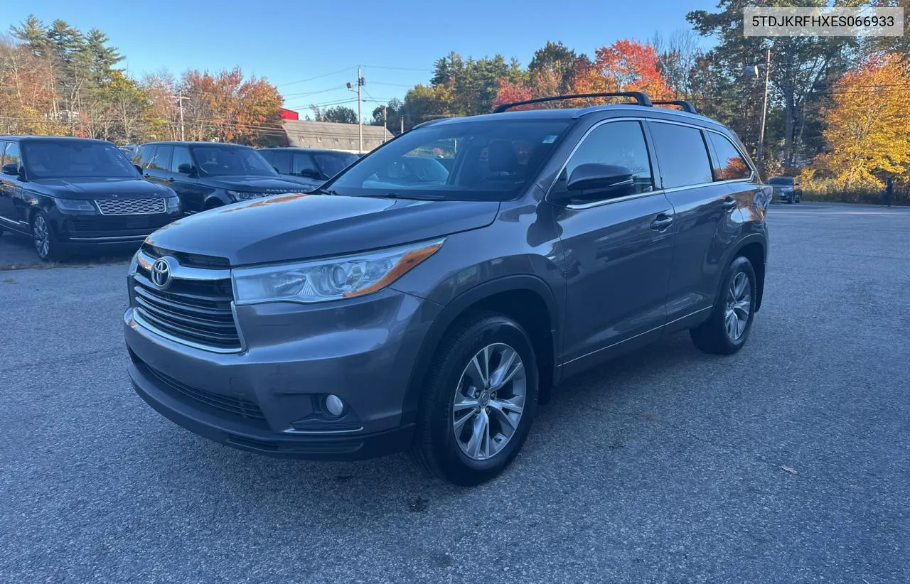 2014 Toyota Highlander VIN: 5TDJKRFHXES066933 Lot: 76809084