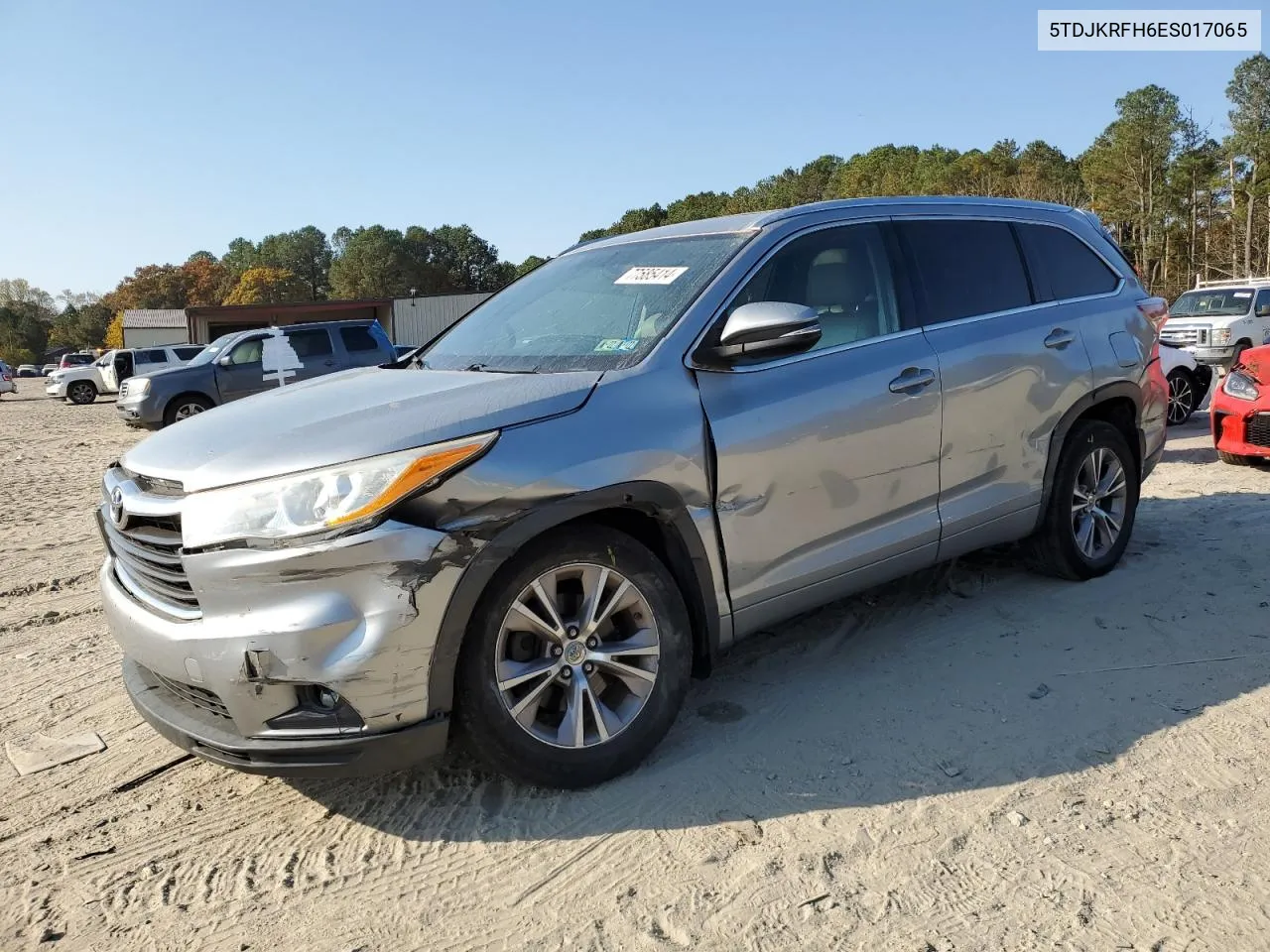 2014 Toyota Highlander Xle VIN: 5TDJKRFH6ES017065 Lot: 77585414