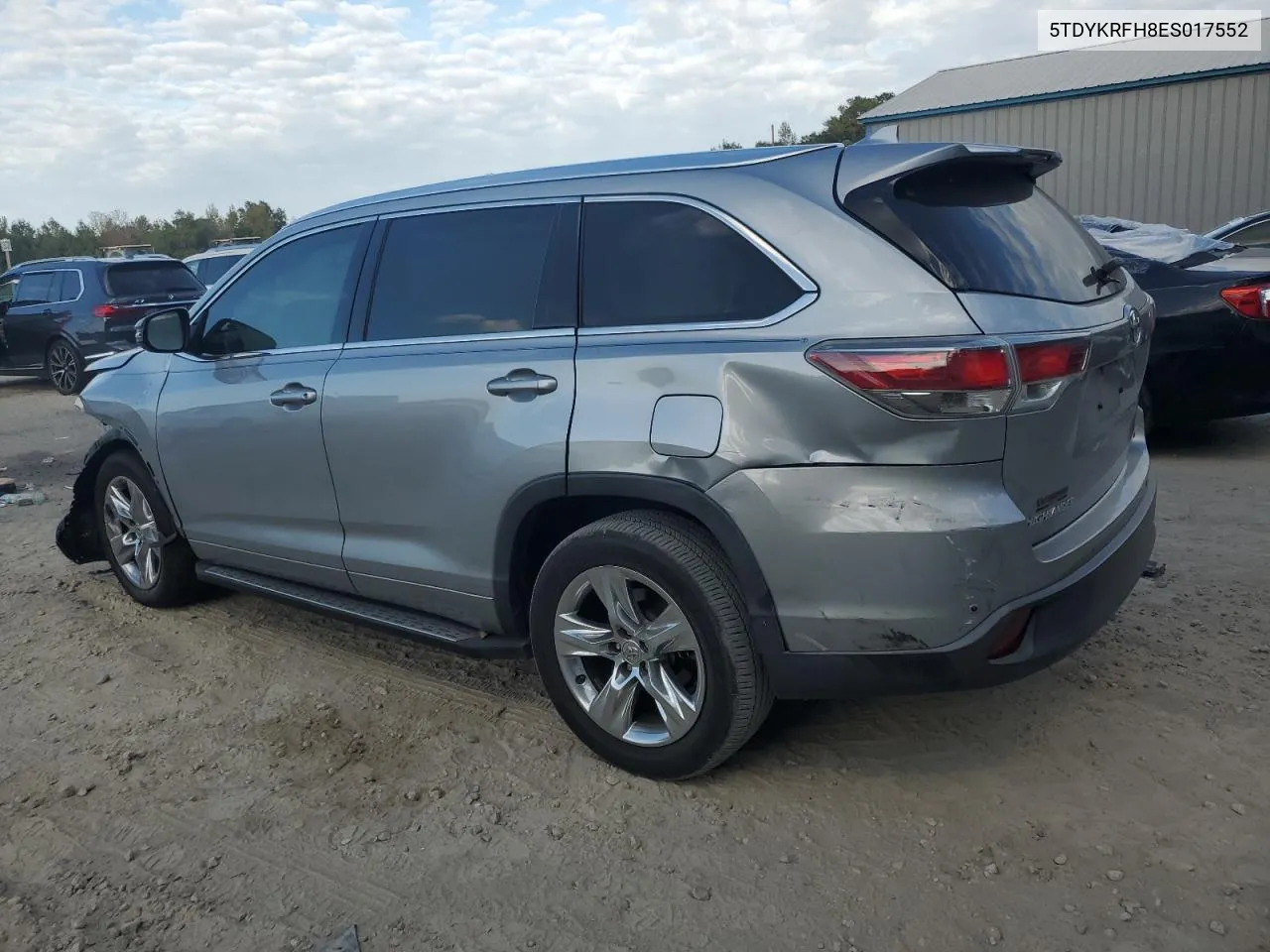 2014 Toyota Highlander Limited VIN: 5TDYKRFH8ES017552 Lot: 79484014