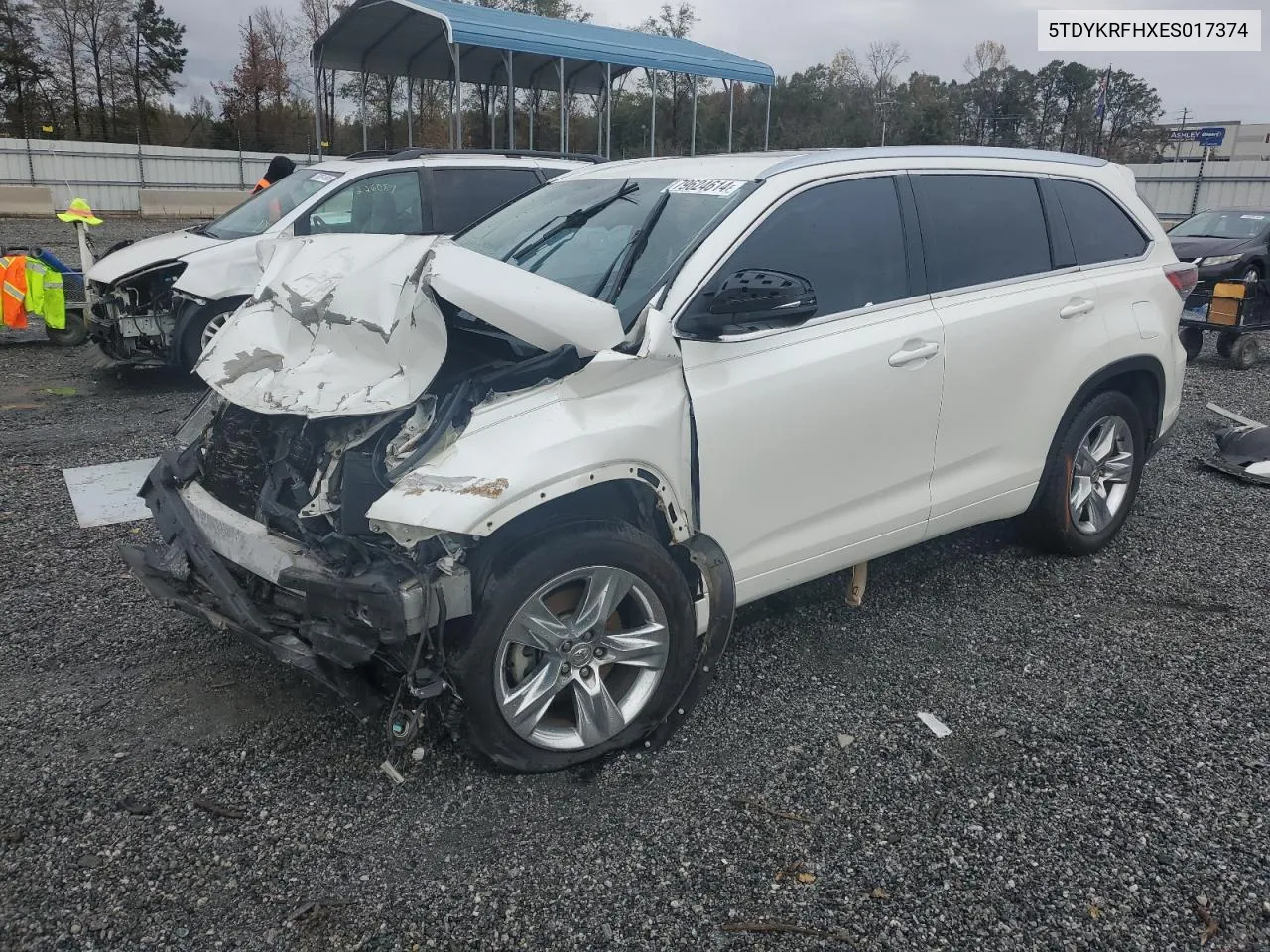 2014 Toyota Highlander Limited VIN: 5TDYKRFHXES017374 Lot: 79624614