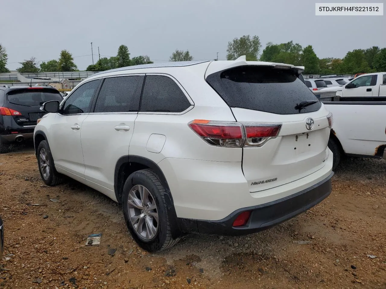 2015 Toyota Highlander Xle VIN: 5TDJKRFH4FS221512 Lot: 52120504