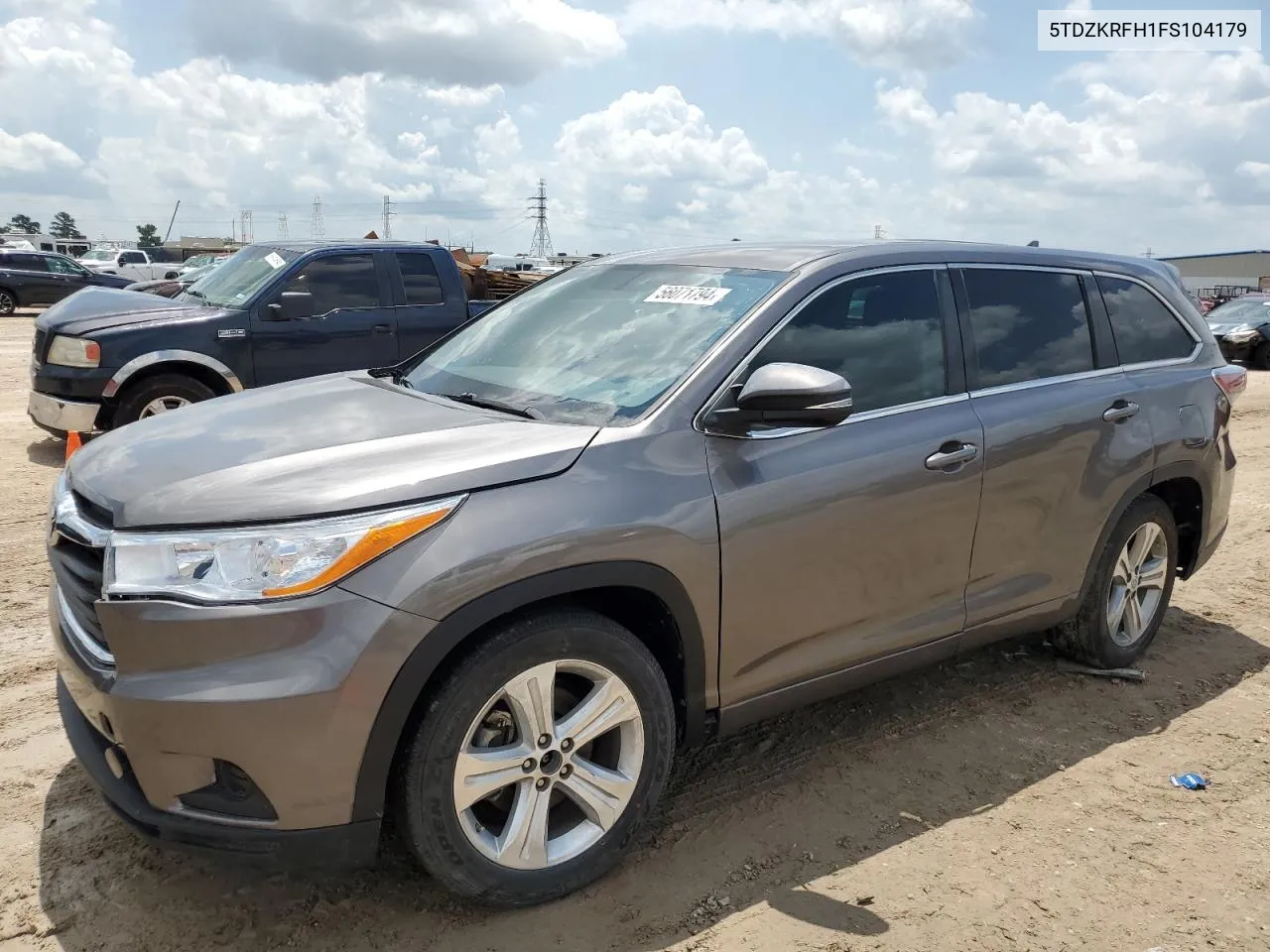 2015 Toyota Highlander Le VIN: 5TDZKRFH1FS104179 Lot: 56071794