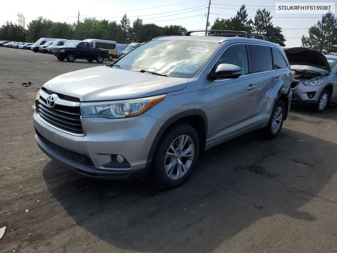 2015 Toyota Highlander Xle VIN: 5TDJKRFH1FS159387 Lot: 59348494