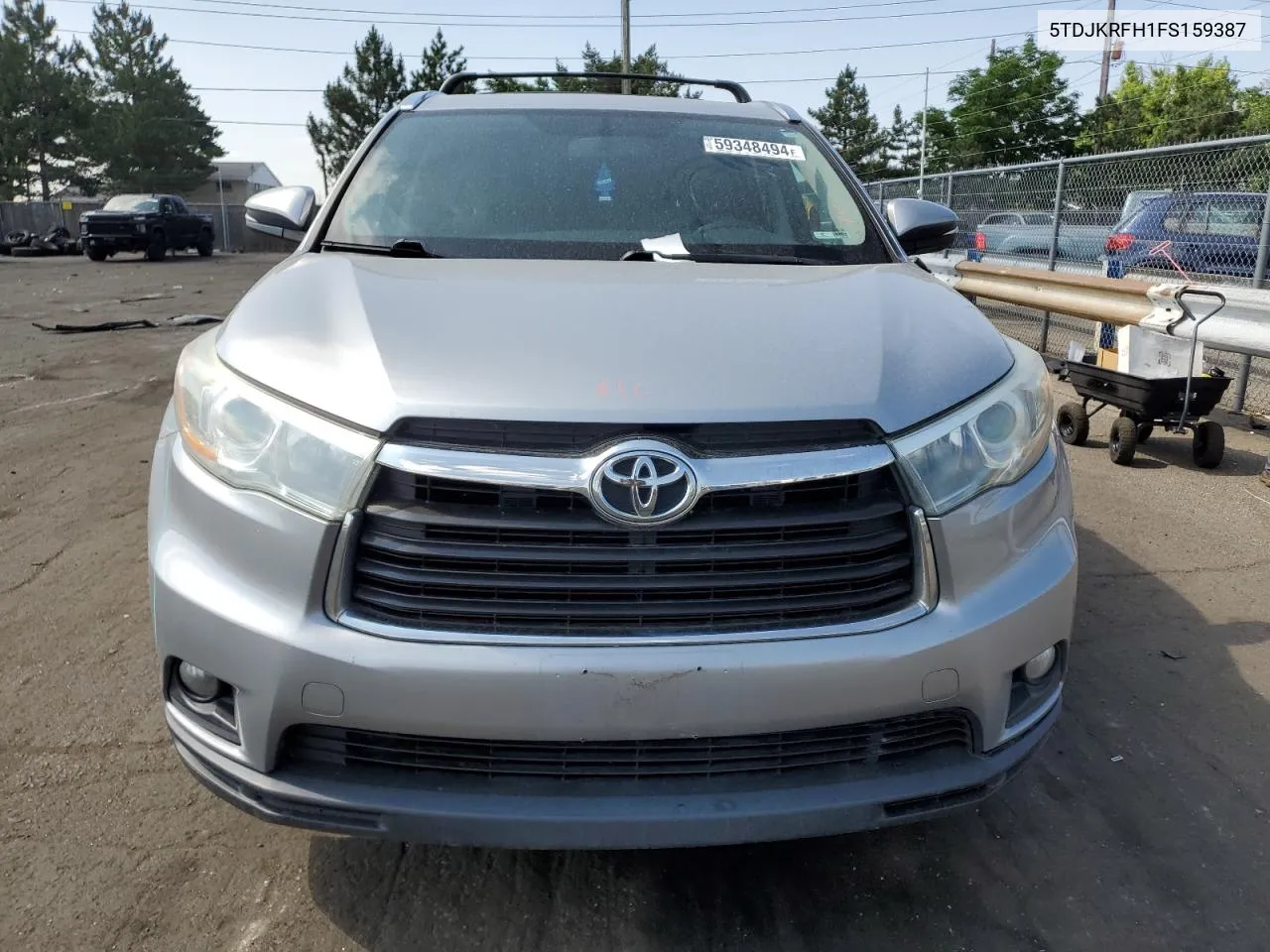 2015 Toyota Highlander Xle VIN: 5TDJKRFH1FS159387 Lot: 59348494