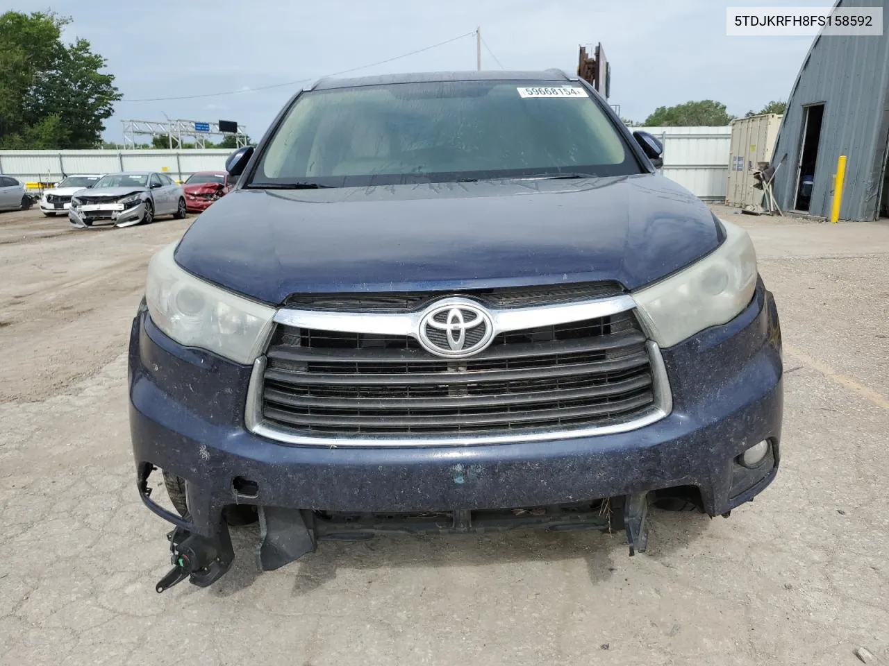 2015 Toyota Highlander Xle VIN: 5TDJKRFH8FS158592 Lot: 59668154