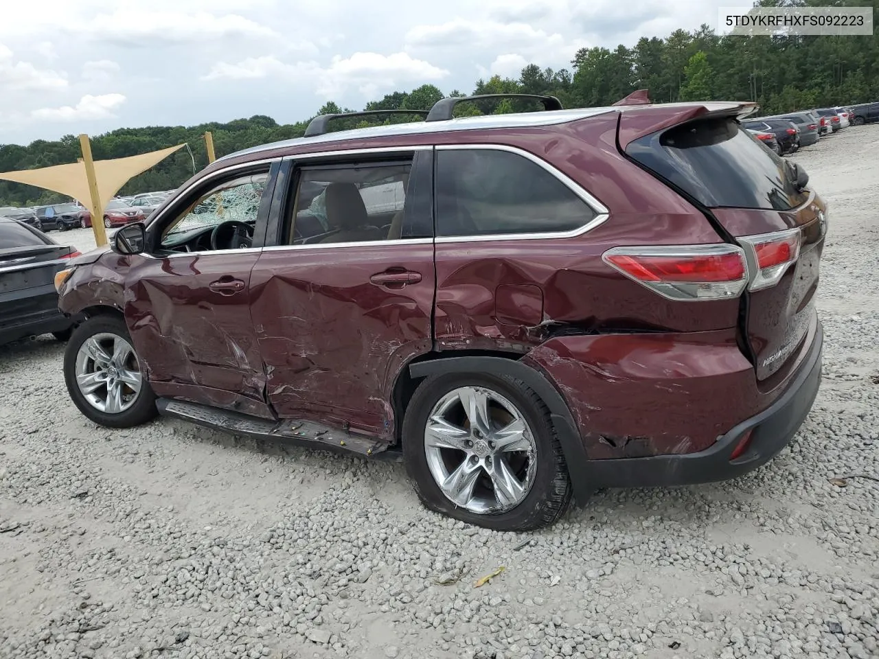 2015 Toyota Highlander Limited VIN: 5TDYKRFHXFS092223 Lot: 60833604