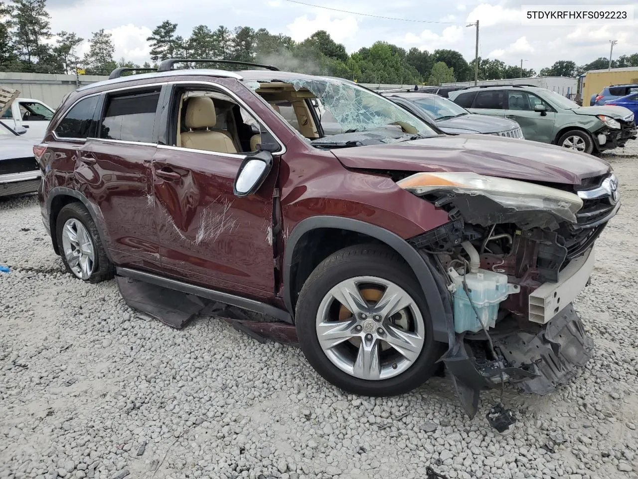 2015 Toyota Highlander Limited VIN: 5TDYKRFHXFS092223 Lot: 60833604