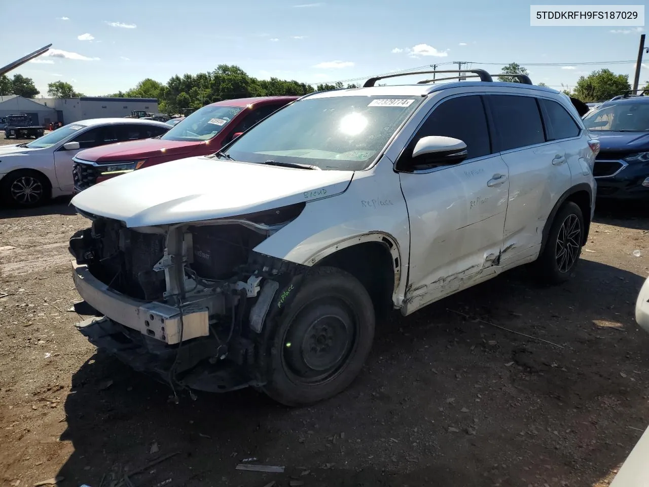 2015 Toyota Highlander Limited VIN: 5TDDKRFH9FS187029 Lot: 62329774