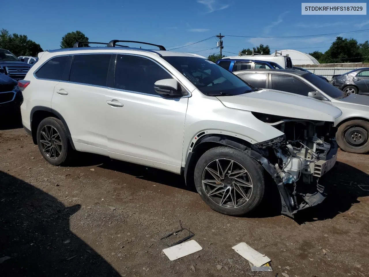 2015 Toyota Highlander Limited VIN: 5TDDKRFH9FS187029 Lot: 62329774