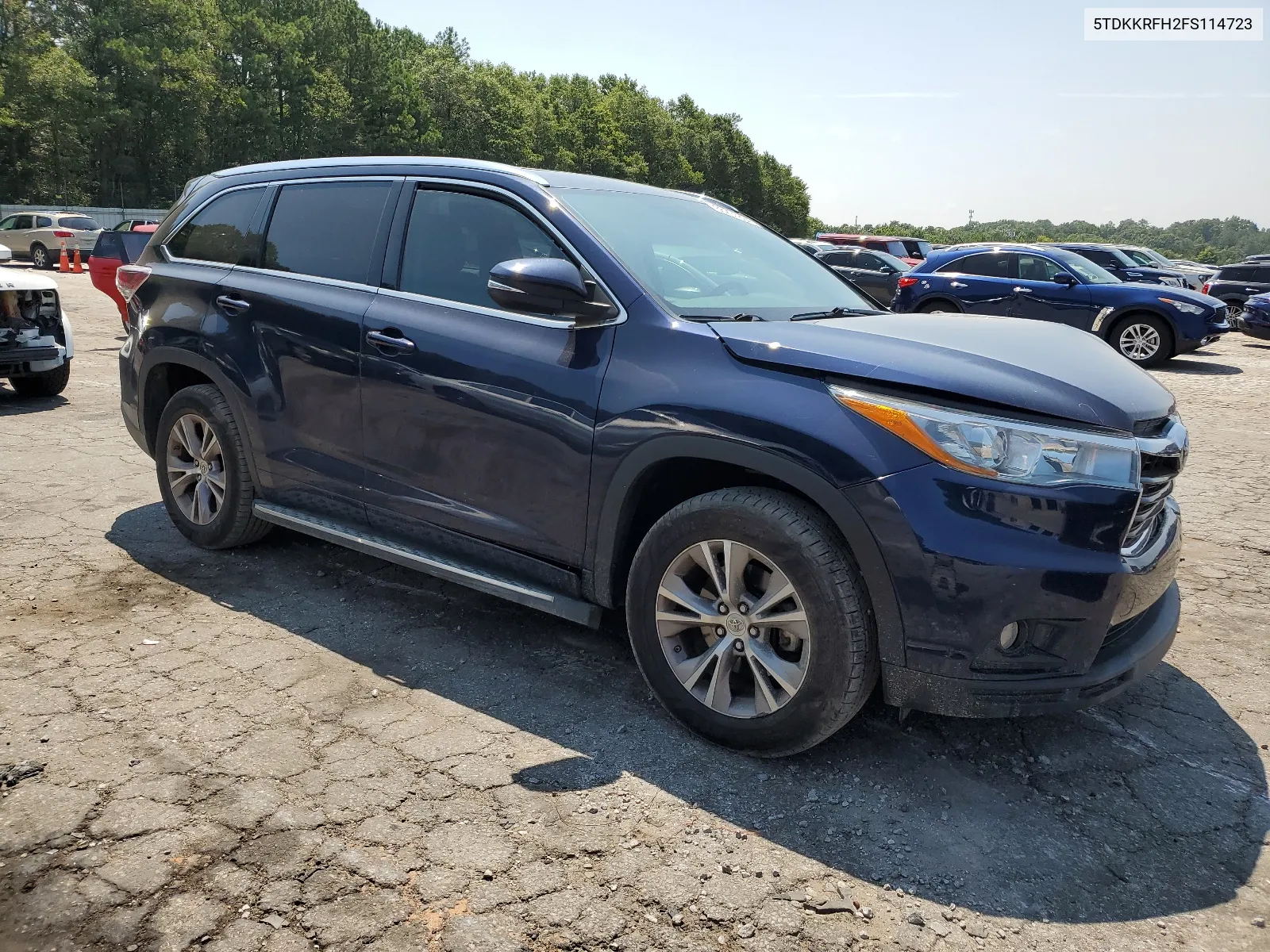 2015 Toyota Highlander Xle VIN: 5TDKKRFH2FS114723 Lot: 66201834