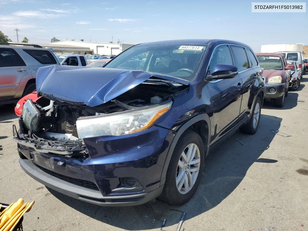 2015 Toyota Highlander Le VIN: 5TDZARFH1FS013982 Lot: 66572614