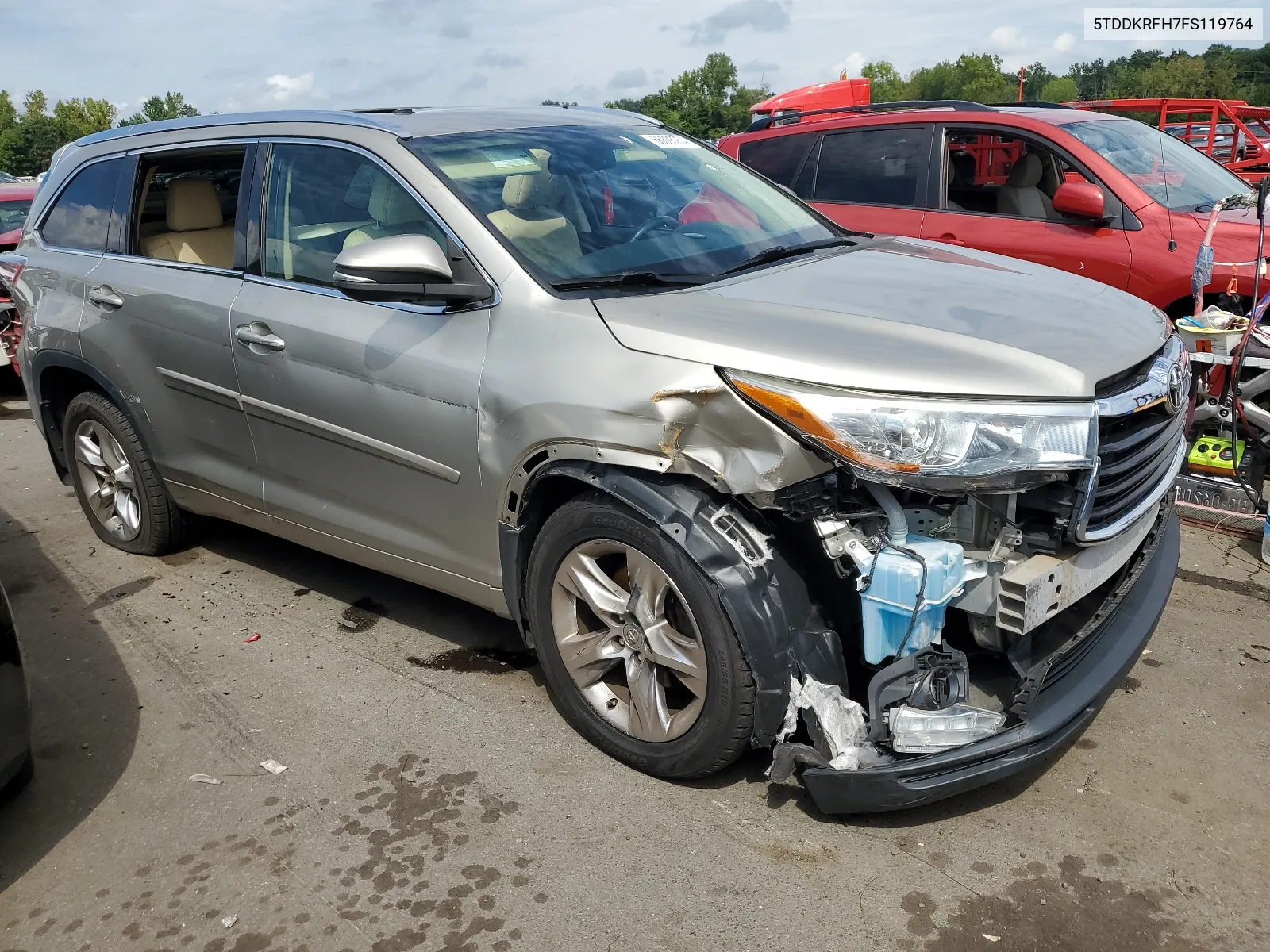 2015 Toyota Highlander Limited VIN: 5TDDKRFH7FS119764 Lot: 66893254